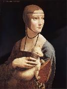 LEONARDO da Vinci Lady with the ermine oil